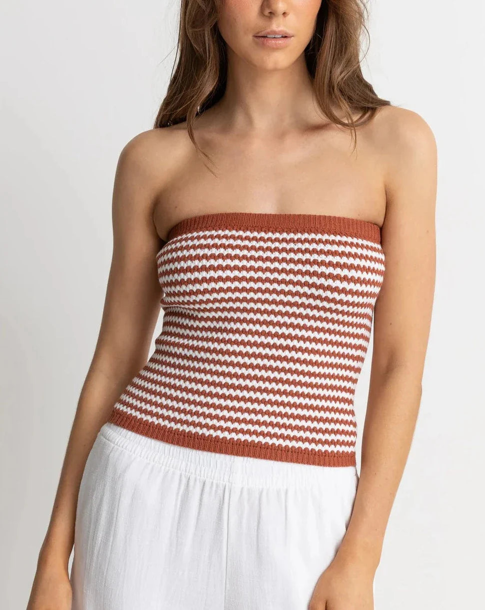Spirit Strapless Knit Top in Spice