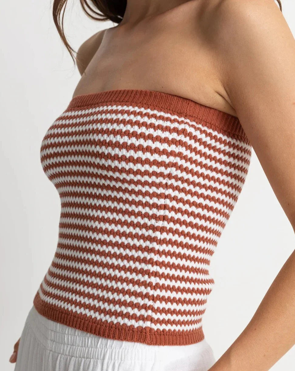 Spirit Strapless Knit Top in Spice