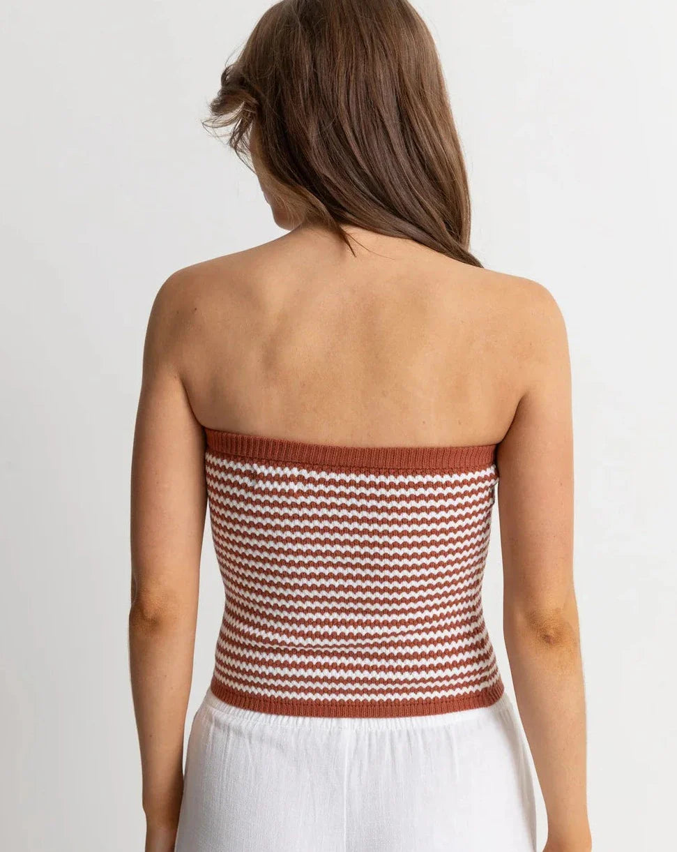 Spirit Strapless Knit Top in Spice
