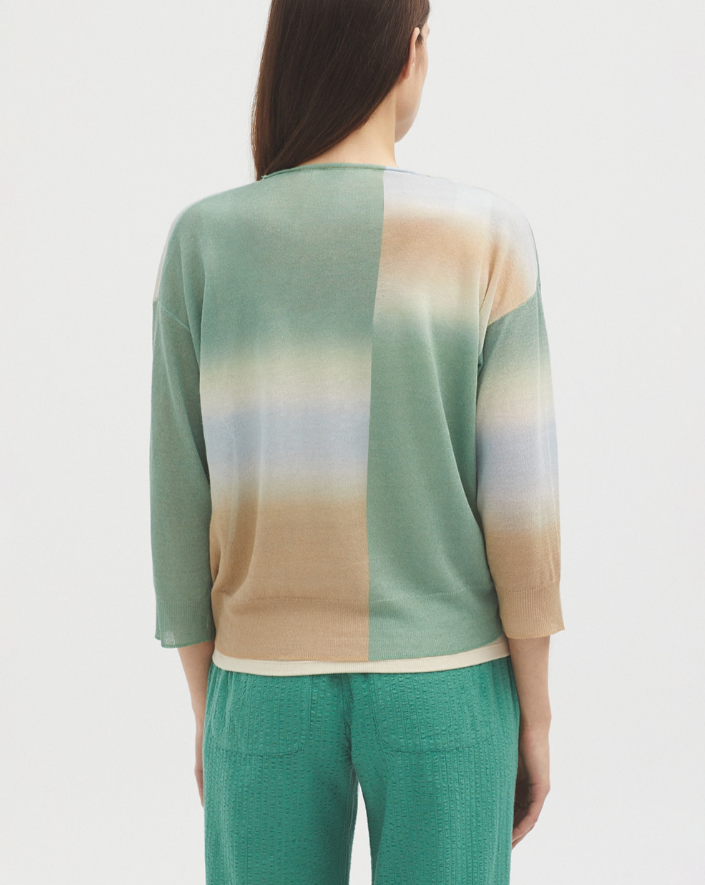 Fake Tie Dye Sweater in Green